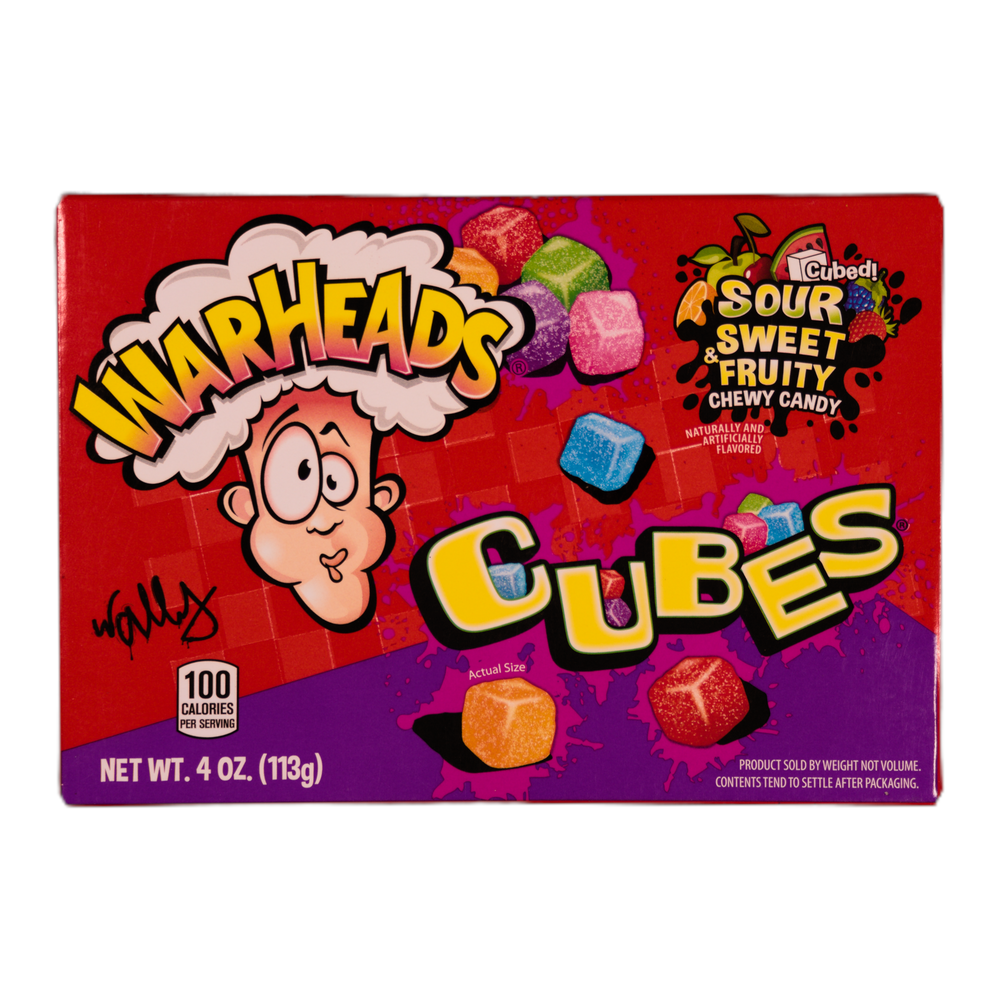 Warheads Cubes Sour, Sweet & Fruity Theatre Box 113g